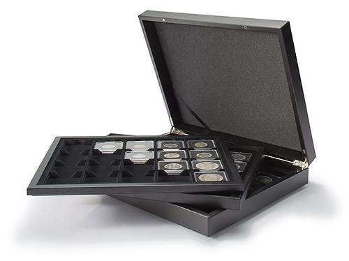 Black Deluxe Presentation Coin Case for 60 Quadrum coin capsules