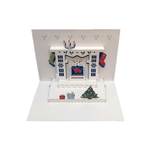 Christmas Fireplace Hearth - Amazing Pop-up Greeting Card