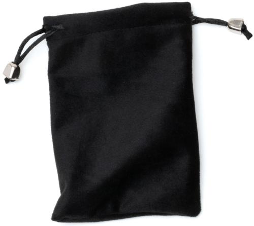 Large Velour Coin Pouch Drawstring Bag - Black