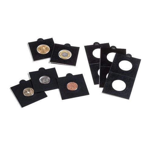 Matrix Black Individual Self-Adhesive Coin Holders pack of 25 - up to 37.5mm