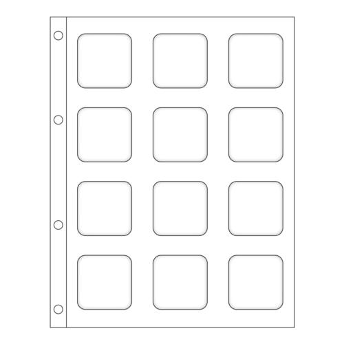 White Matrix Slide-in Panel Refills to hold 12 White Matrix Coin Holders - Pack of 5