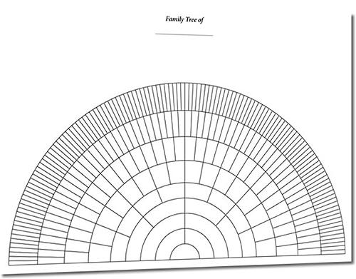 A3 Eight Generation Half Circle Fan Chart (Folded)