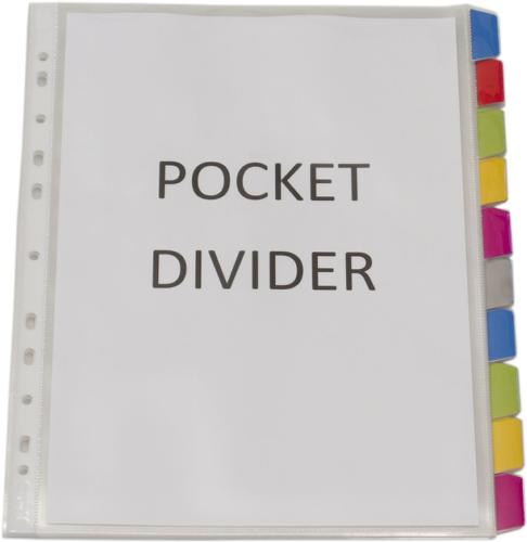 A4 Portrait Dividers - Polypropylene Pocket Dividers with 10 tabs